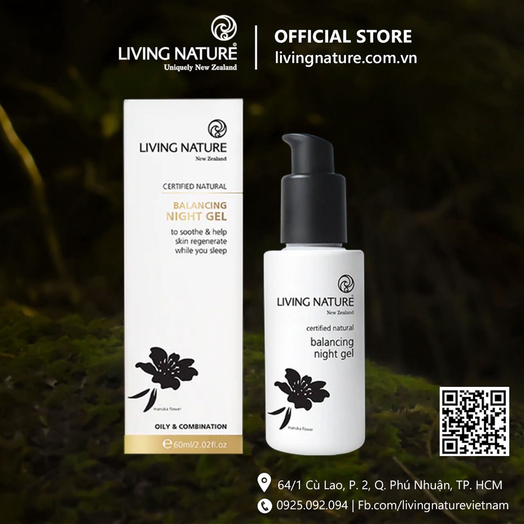 Gel dưỡng da ban đêm Living Nature Balancing Night Gel 60ml (bản cập nhật 2021)