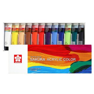 Bộ Acrylic Sakura color bộ 12 màu 20ml