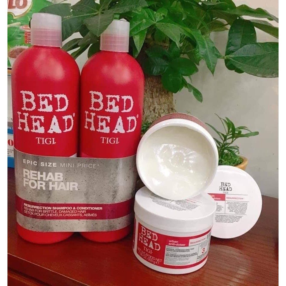 [Mã SKAMFM57M giảm 8% đơn 350K] (Hàng UK, có bill) Bộ dầu gội xả Tigi Bed Head đỏ phục hồi cấp độ 3 750ml/chai