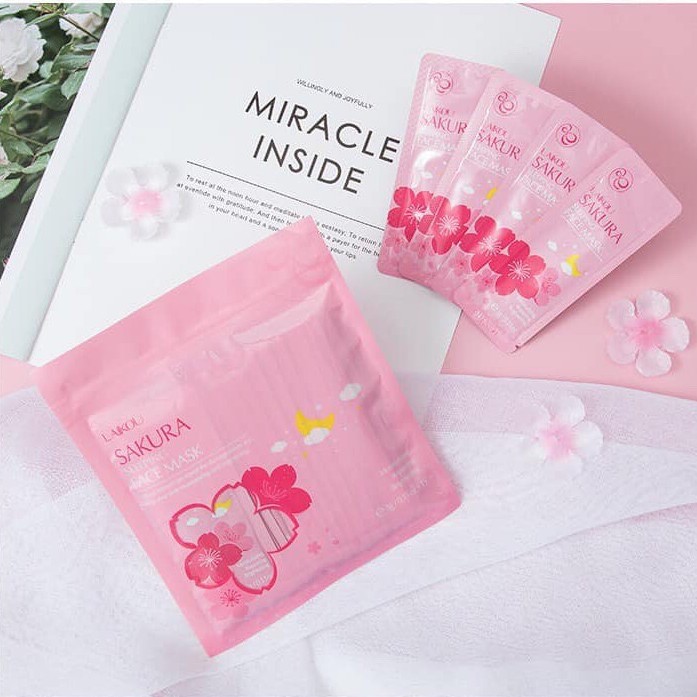 Mặt Nạ Ngủ Laikou Hoa Anh Đào Dưỡng Ẩm Phục Hồi Sáng Da Sakura Sleeping Mask (Lẻ 1Miếng) | BigBuy360 - bigbuy360.vn