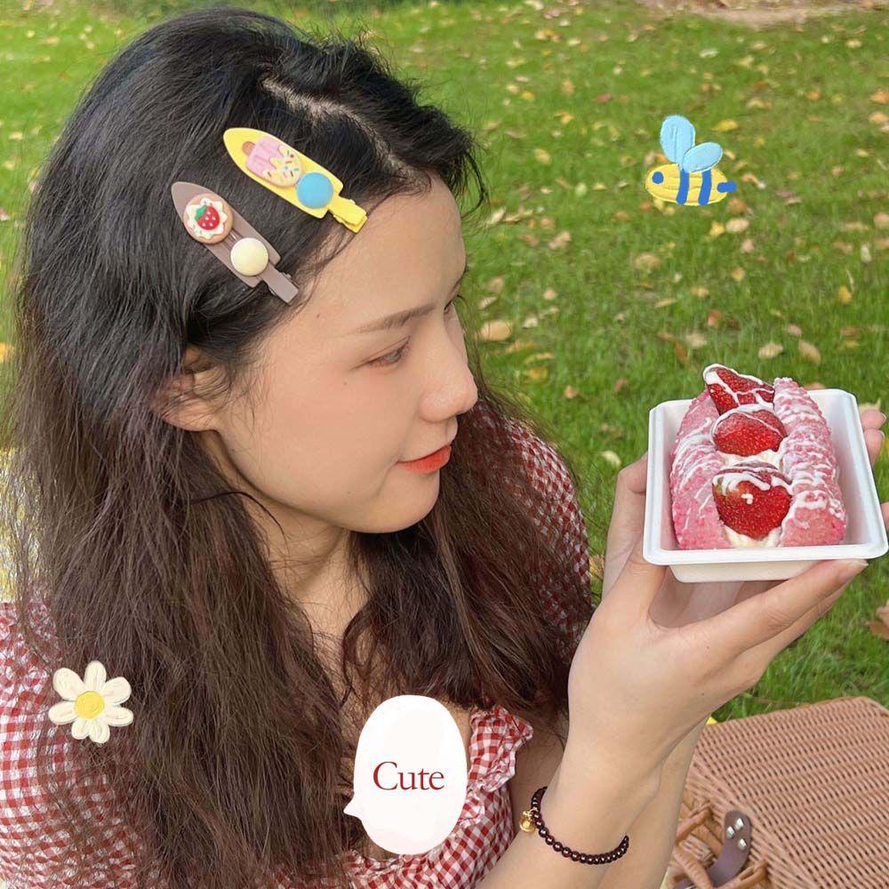 JARRED Kẹp Tóc Hình Bánh Donut Tráng Miệng Dễ Thương Cho Bé Gái