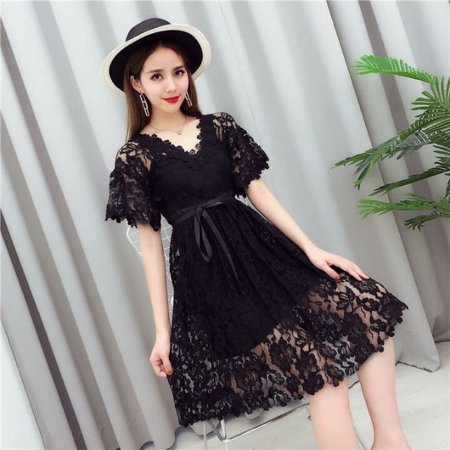 Combo 5 váy ren buộc nơ 309k