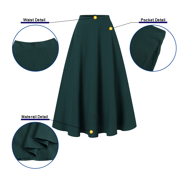 Chân Váy Dài ZANZEA Cho Nữ Màu Trơn Thời Trang Cổ Trang