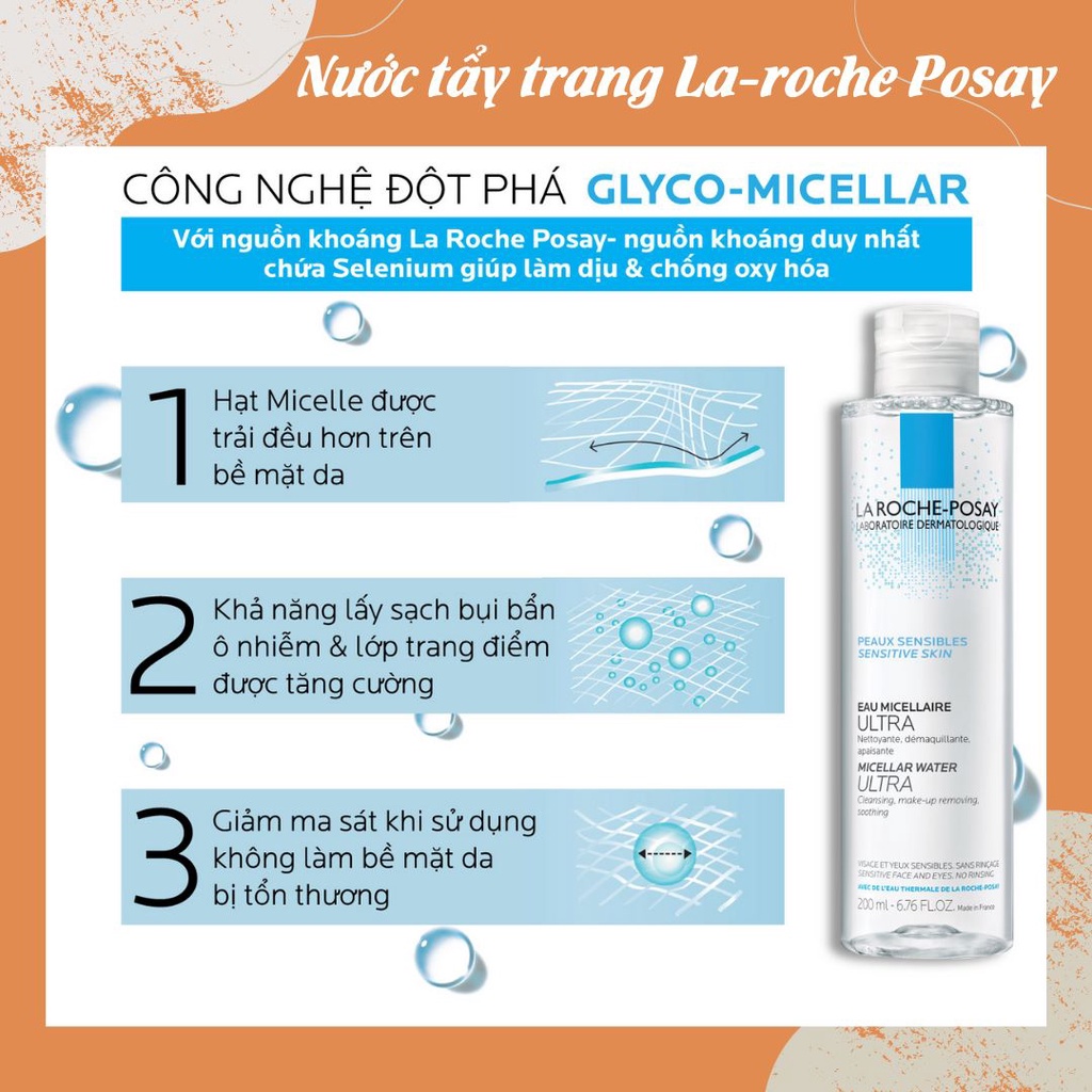 [ BILL MỸ]Nước tẩy trang siêu dịu nhẹ LAROCHE-POSAY MICELLAR WATER ULTRA 750ml