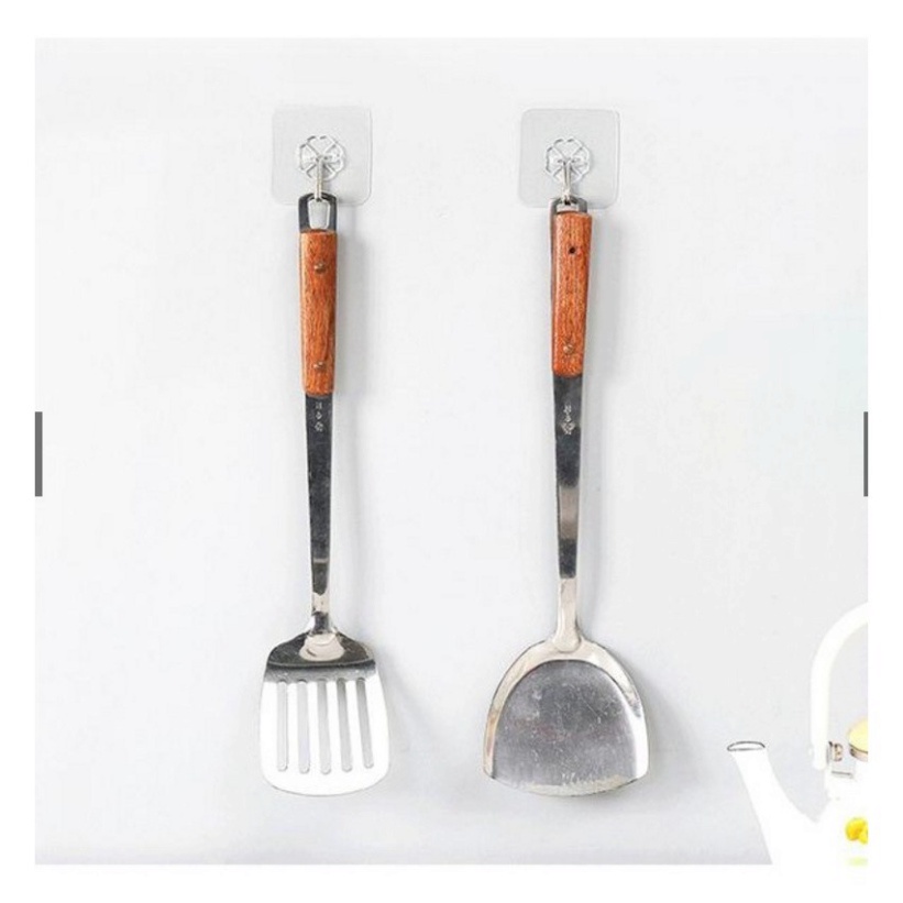 combo 5 móc dính tường trắng trong, móc dán tường siêu chắc kích thước 6*6cm