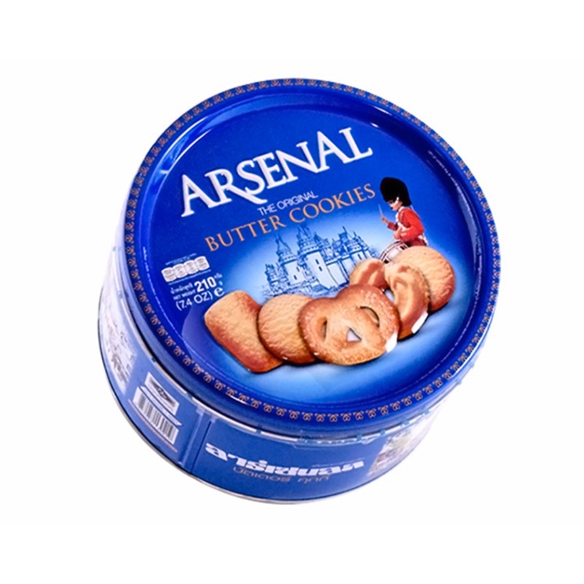 BÁNH QUY ARSENAL Hộp Thiếc Xanh 210g