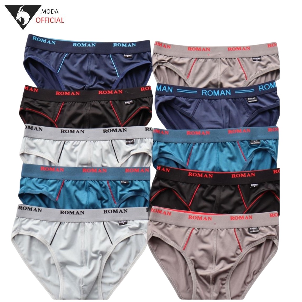 COMBO 5 Quần Lót Nam Tam Giác ROMAN MODA Thun Lạnh- Chất Liệu Vãi Mịn Co Giãn Tốt Thoáng Mát
