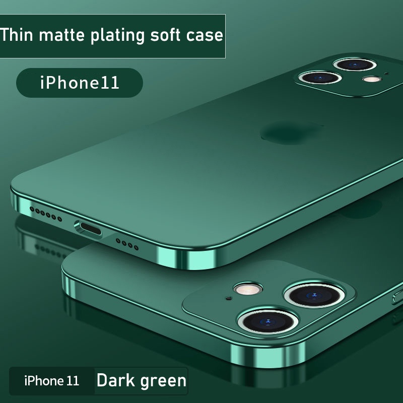 Ốp Điện Thoại Mềm Mỏng Mạ Điện Màu Nhám Cho IPhone 13 12 11 Pro Max XS Max XR X 8 7 Plus