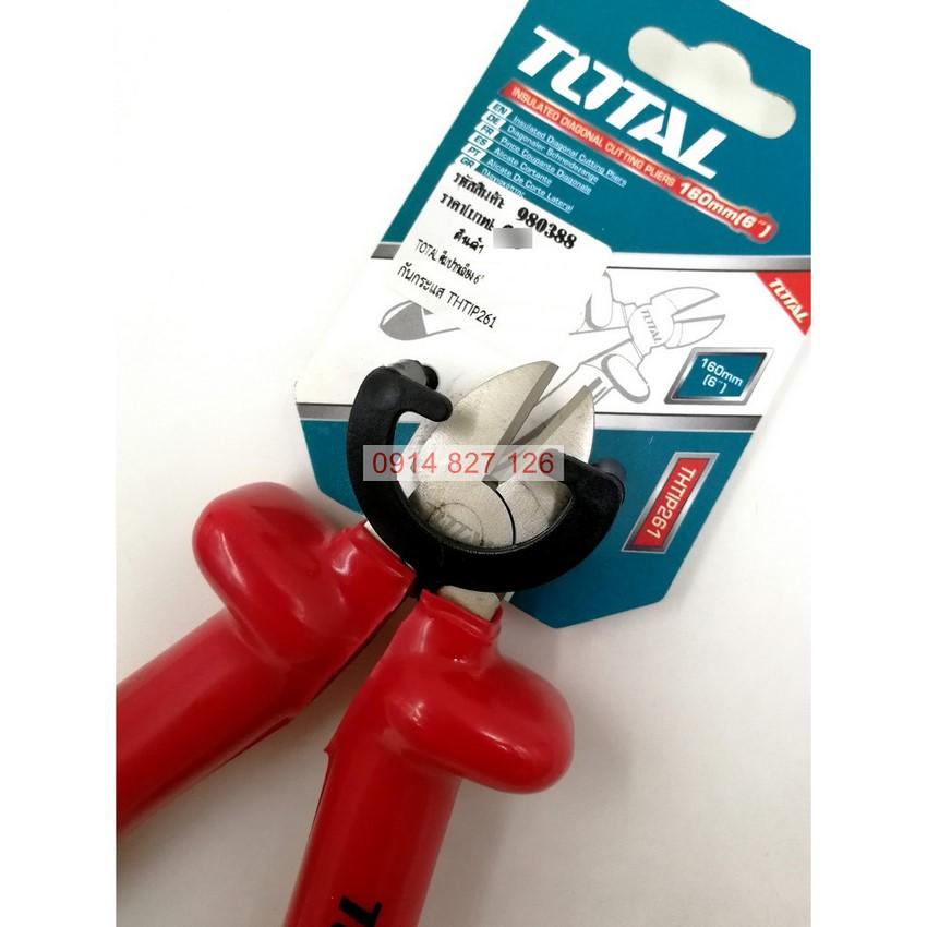 Kìm cắt cách điện 1000V TOTAL THTIP261 6inch (150mm) thép CrV siêu bền cứng, Bh 6 tháng