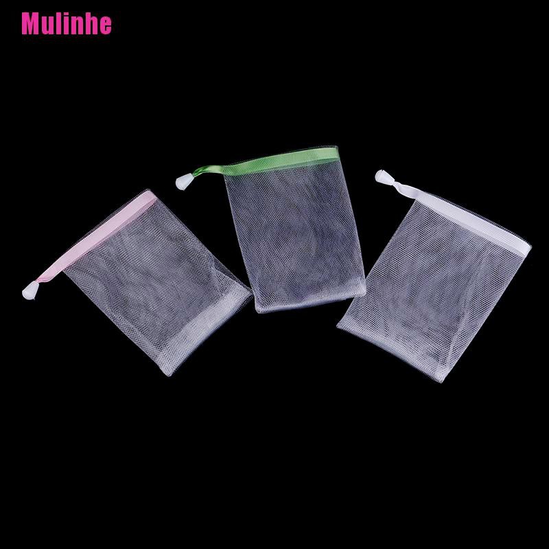 [Mulinhe] Túi Lưới Đựng Xà Phòng Tẩy Tế Bào Chết Cỡ Nhỏ Bằng Nylon Có Dây Rút