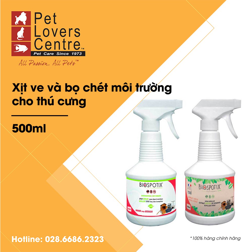 Xịt ve môi trường sống thú cưng BIOGANCE  BIOSPOTIX (HOUSEHOLD) SPRAY 500ml