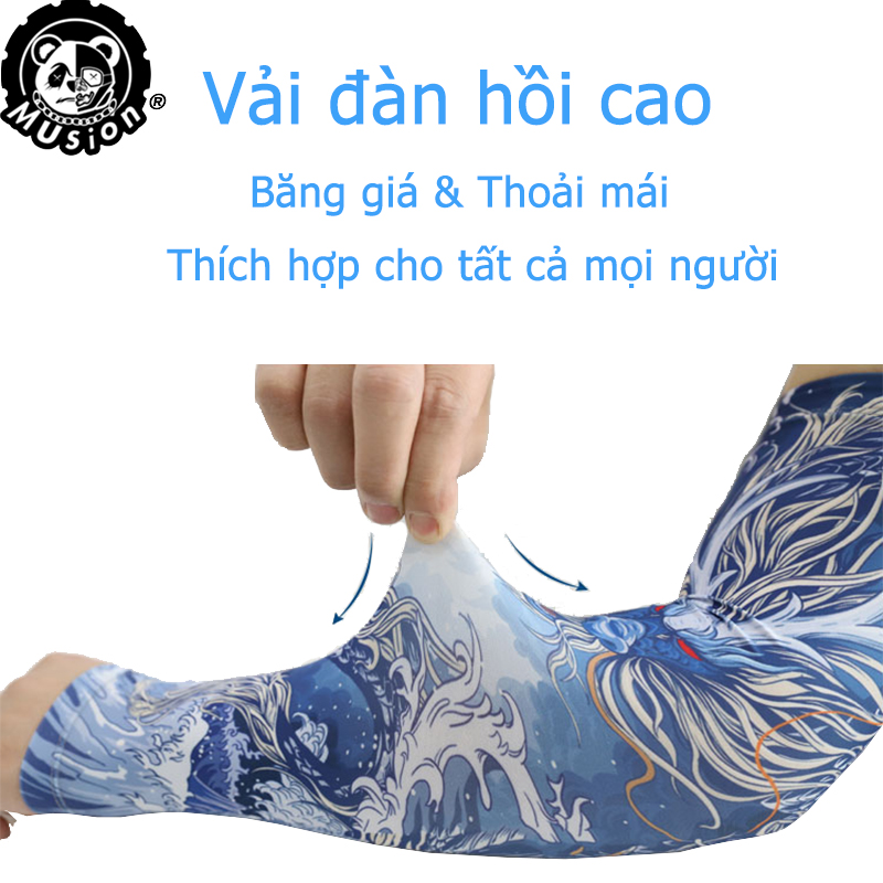 Một cặp tay áo lụa băng in hình cung hoàng đạo (2PCS) UPF 50+ tay áo hình xăm UV / bụi tay chống bụi cánh tay bao gồm đi xe máy đi xe máy câu cá unisex