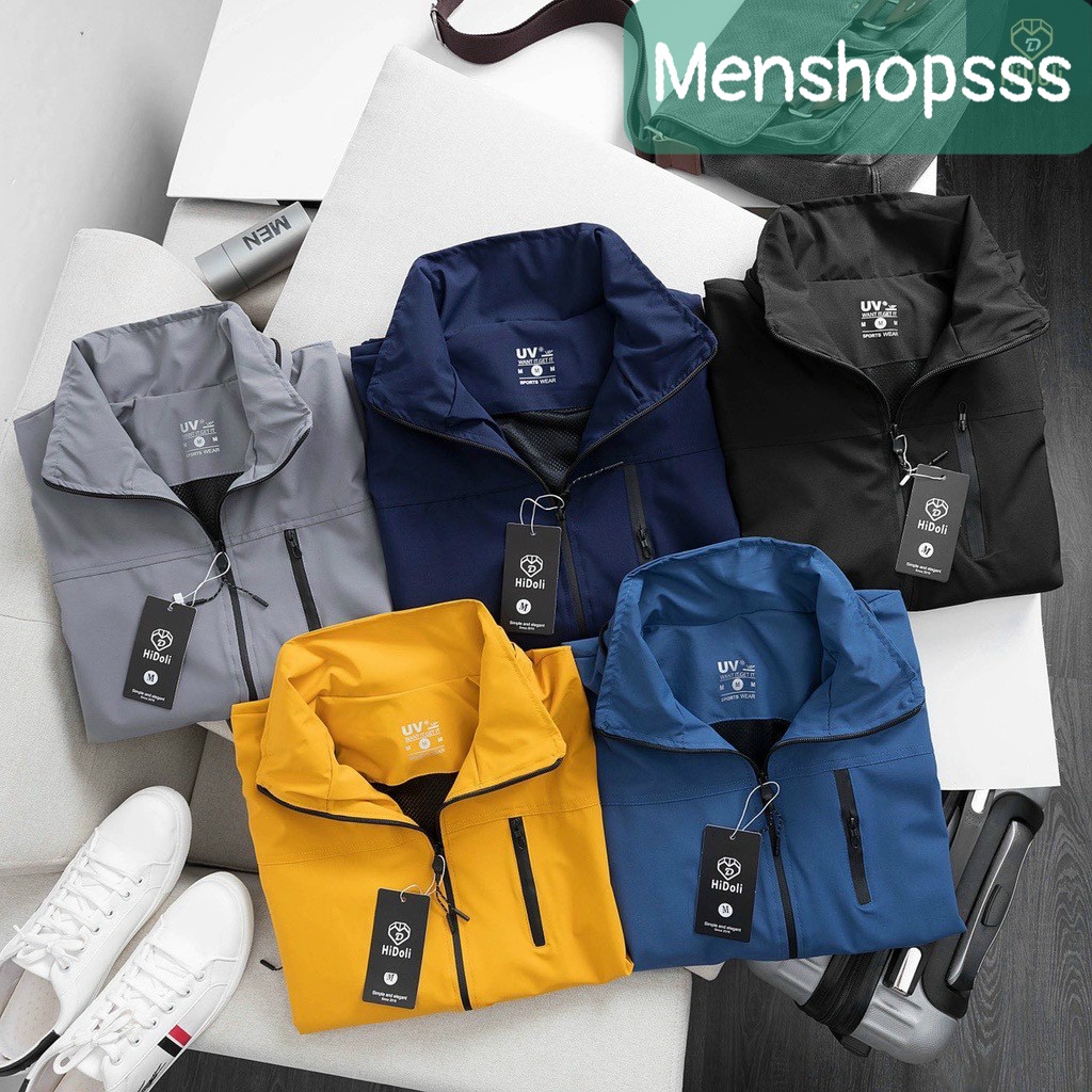 Áo khoác gió nam nữ có mũ cao cấp 2 lớp, chất liệu gió tráng bạc chống Nước Chống tia UV chống nắng
