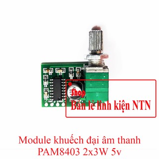 Mạch loa pam8403 2x3w 5v có triết áp chỉnh âm lượng