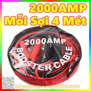 Bộ dây cáp câu bình ắc quy xe hơi, ô tô chiều dài 4m dòng 2000A