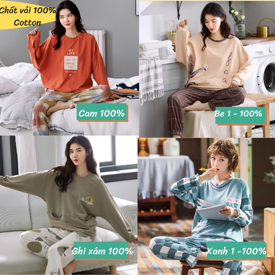 [CHẤT ĐẸP COTTON 100%] Bộ Sau Sinh Chất Cotton Mềm Mịn Dài Tay (Ảnh thật)