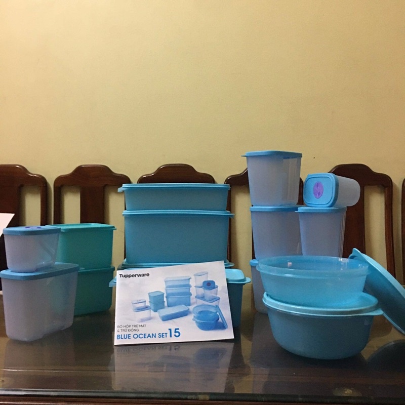 Set MEGA 15 BLUE OCEAN TUPPERWARE- COMBO HOÀN HẢO TRỮ ĐÔNG VÀ TRỮ MÁT ❄️❄️
