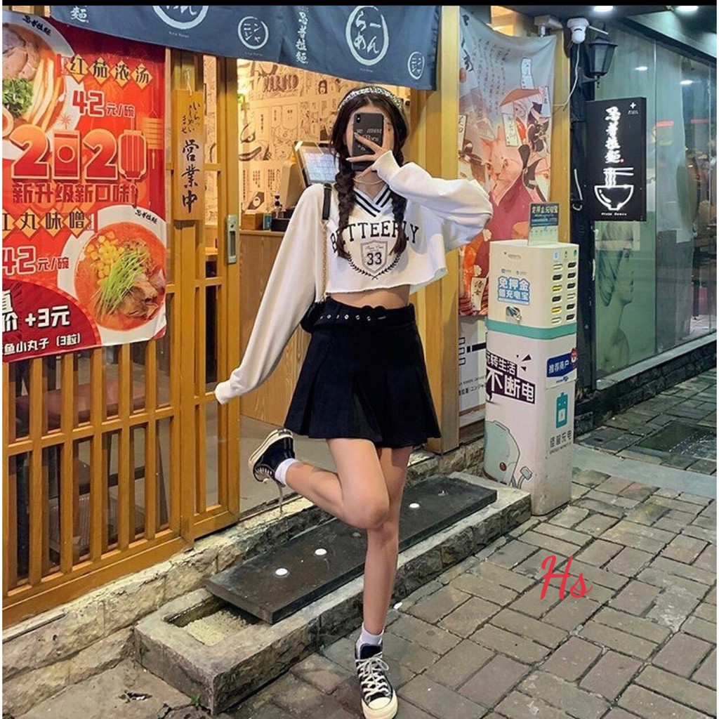 Áo Crotop Dài Tay Cổ Tim In 33 Mã 517