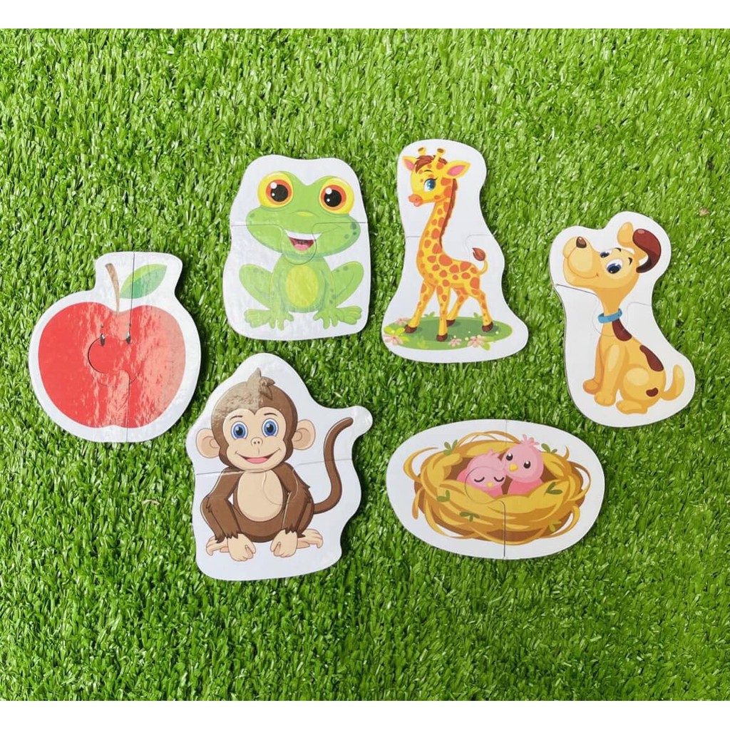 Bộ Ghép Hình Tư Duy 2 Mảnh Puzzles 72 Miếng Cho Bé Sáng Tạo, Thông Minh