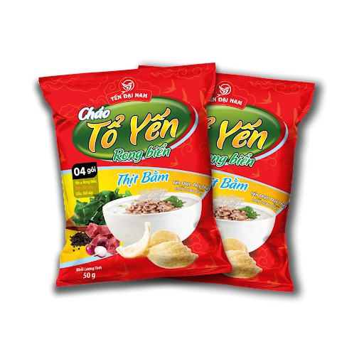 Combo 10 Gói Cháo Ăn Liền Tổ Yến Rong Biển Thịt Bằm Yến Đại Nam 50g