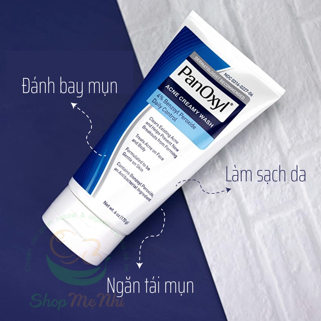 Sữa rửa mặt giảm mụn, kháng khuẩn PanOxyl acnes foaming wash 4% Benzoyl peroxide.