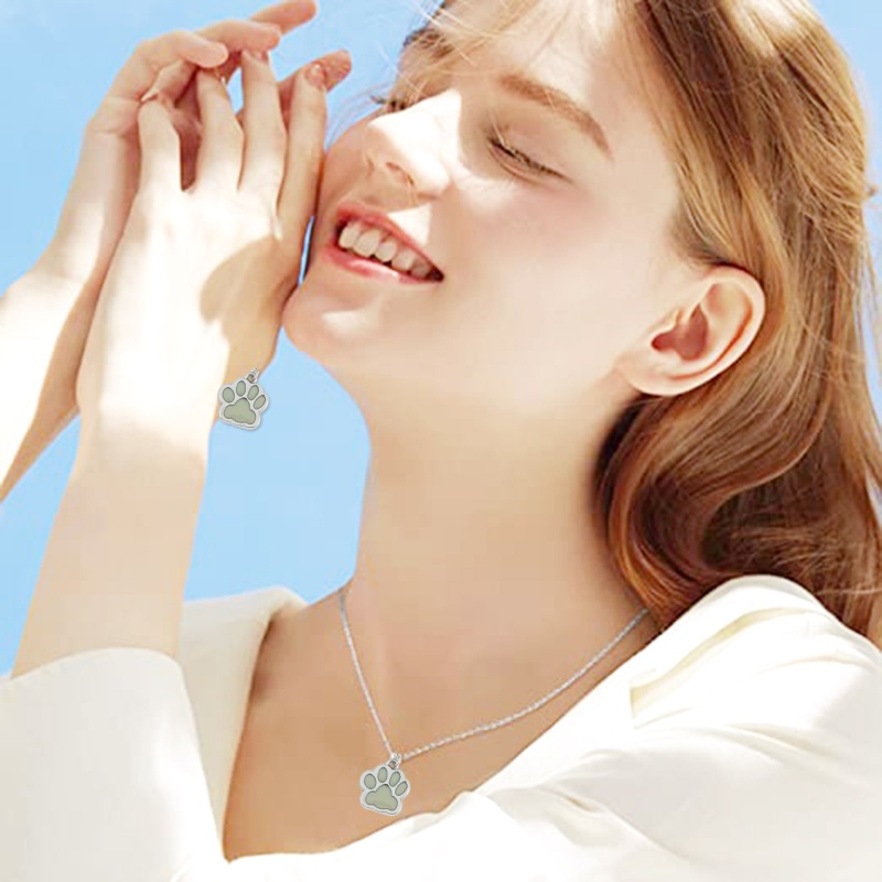 Vòng cổ Mặt Hình Dấu Chân Chó Phát Sáng Dễ Thương