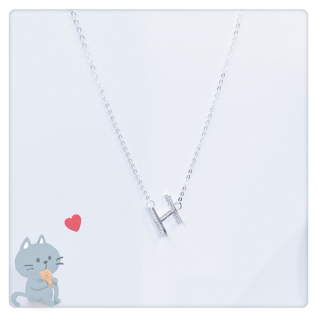 Dây chuyền bạc ta chữ H đính đá_van jw