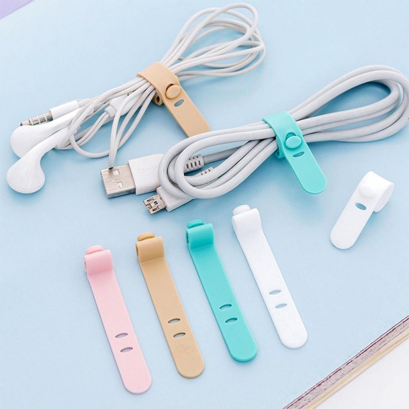 1PC 1.4M Candy Color Durable Cable Protection Spring Sleeve Rope / For USB Charging Cable Prevent Breakage Cable Headphone Winder / 4Pcs Cable Silicone Storage Buckle