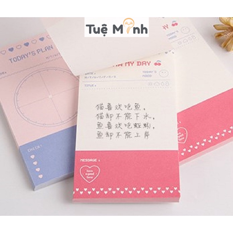 Tập 50 tờ note ghi chú màu pastel phong cách Hàn Quốc NO10