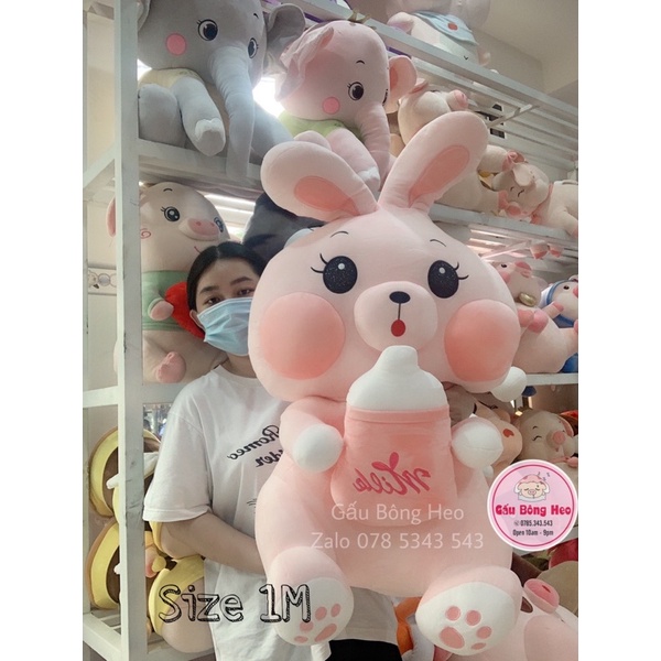 Thỏ Bông Ôm Bình Sữa Siêu To