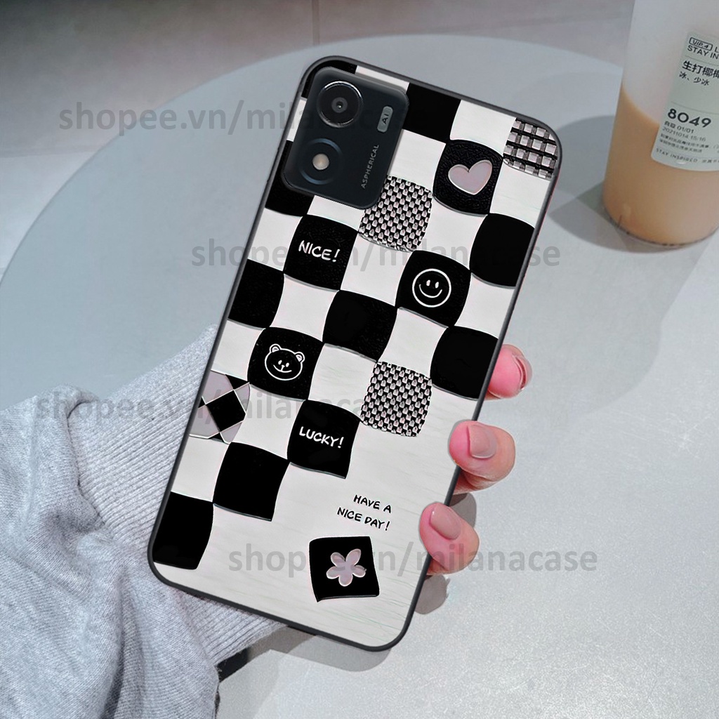 Ốp Vivo Y01 in hình caro trái tim siêu đẹp, siêu nét đầy phong cách cá tính