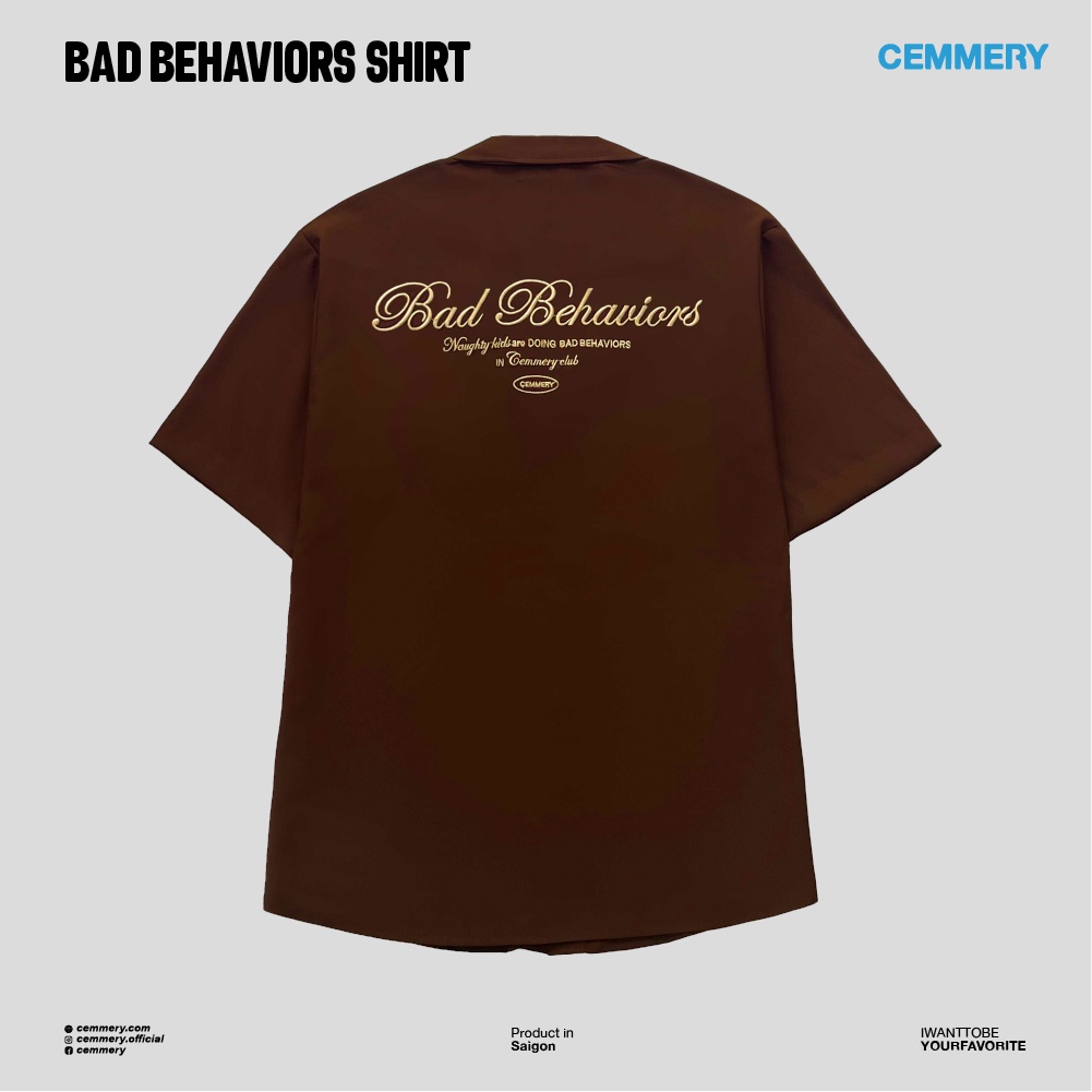 Áo Sơ Mi tay ngắn Local Brand &quot;BAD BEHAVIORS SHIRT&quot; # 3 Color