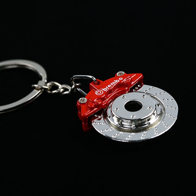 caliper metal hub keychain brake disc rotatable key pendant model