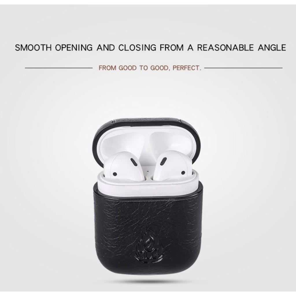 Bao da sang trọng cho Apple Airpods kèm móc khoá tiện dụng
