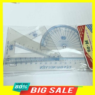 [ Flash Sale ] Combo thước bộ gồm 1 thước kẻ, 2 eke, 1 đo độ