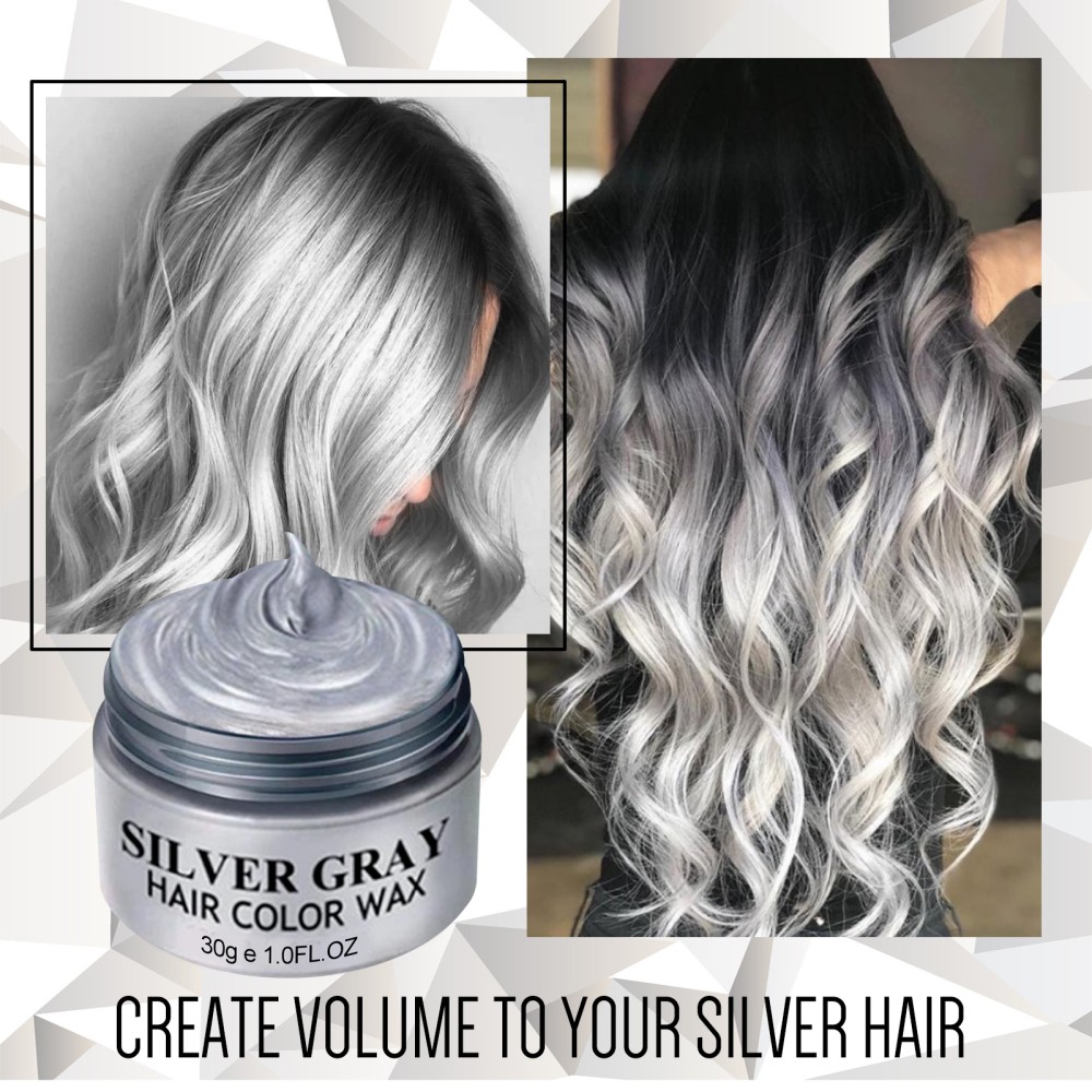 [Hàng mới về] Sáp nhuộm màu tóc tạm thời màu xám bạc dùng 1 lần