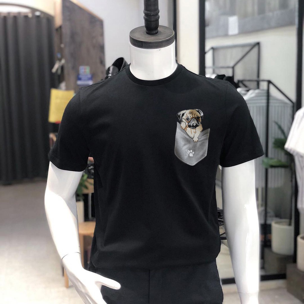 Áo thun nam Double'D họa tiết chú Pug Double'D form slim fit tay ngắn TSC | BigBuy360 - bigbuy360.vn