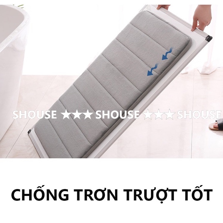 Thảm lau chân phòng tắm chùi chân KR02 phòng khách nhà bếp đế chống trơn trượt siêu thấm hút nước cao cấp