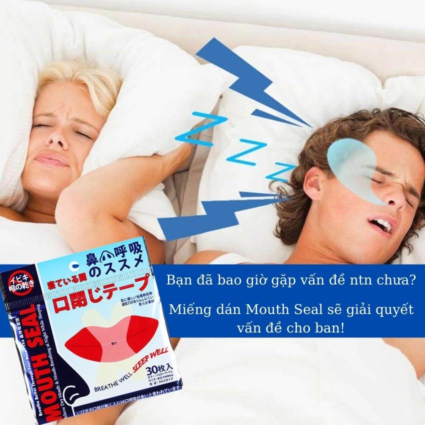 Gói 30 Miếng Dán Chống Ngáy Ngủ Mouth Seal M1, Miếng Dán Chống Hở Miệng Khi Ngủ Dành Cho Nam Và Nữ Dùng Được Cho Trẻ Em