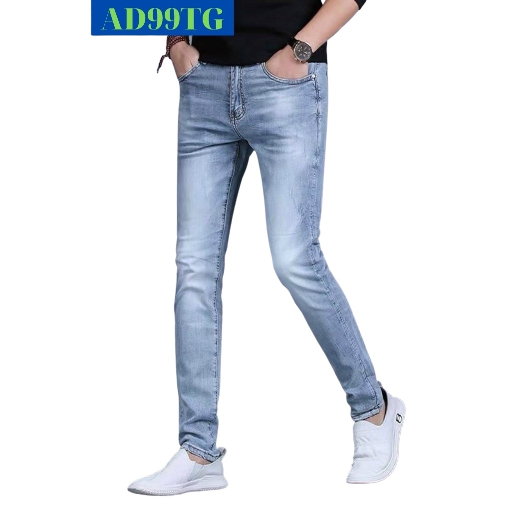 Quần Jean Nam Chất Bò AD5678TG Jean Nam Xanh Trơn Cào Nhẹ Trẻ Trung Cá Tính Mẫu Mới Thời Trang TG26