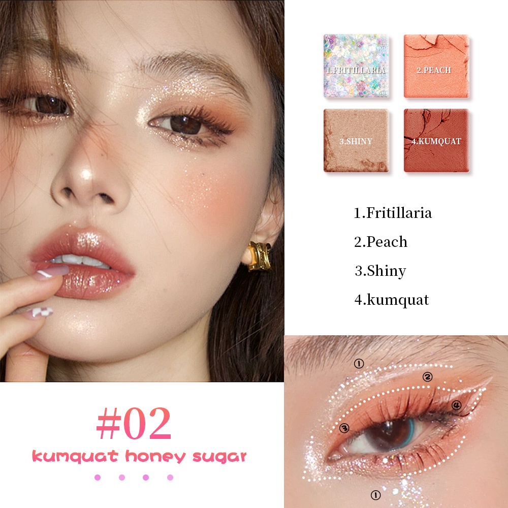 Hộp phấn mắt má hồng SANIYE E0345 bốn ô mềm mịn lung linh 4.5g | BigBuy360 - bigbuy360.vn