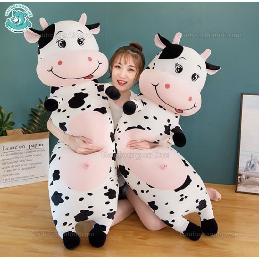 Gối ôm bò sữa ⚡RẺ VÔ ĐỊCH⚡ Bông PP 3D tinh khiết an toàn cho trẻ nhỏ