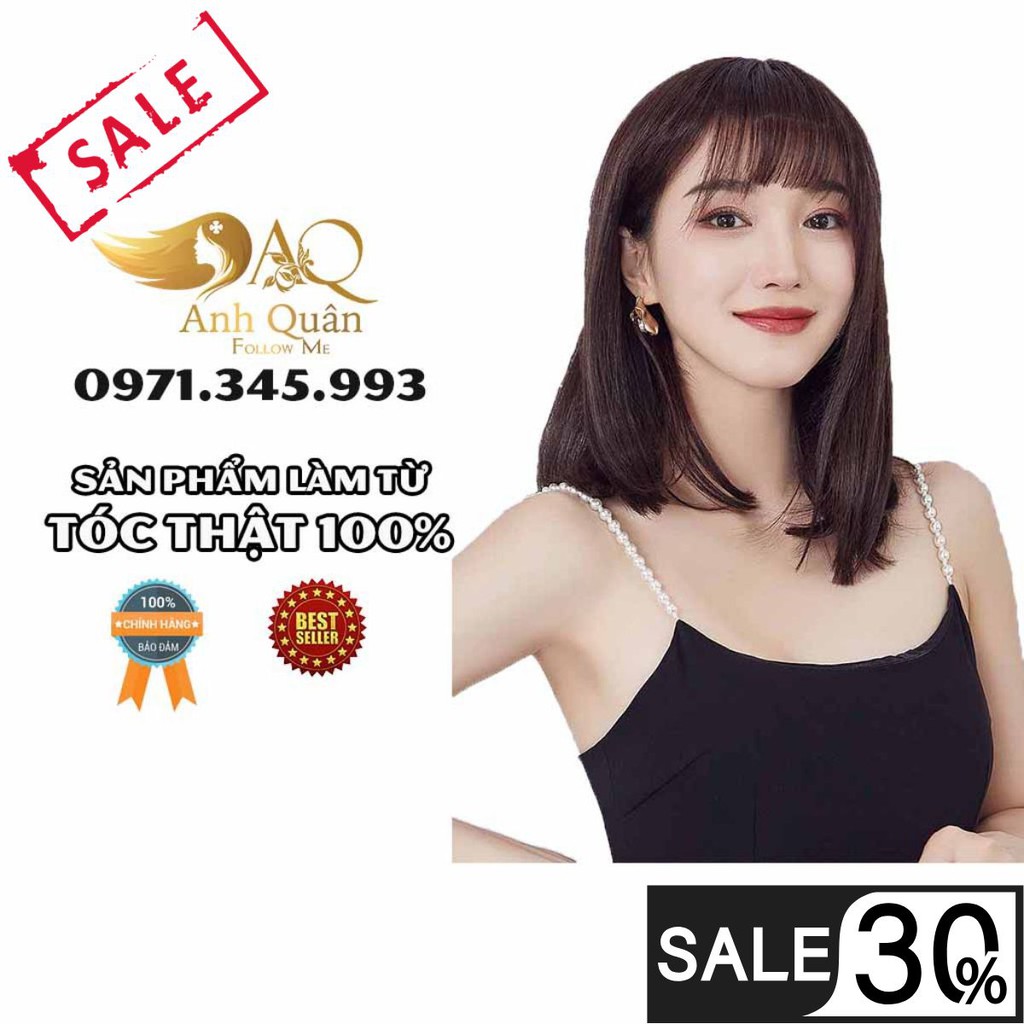 ⚡FREESHIP⚡Tóc giả đội nguyên đầu làm bằng tóc thật 100%