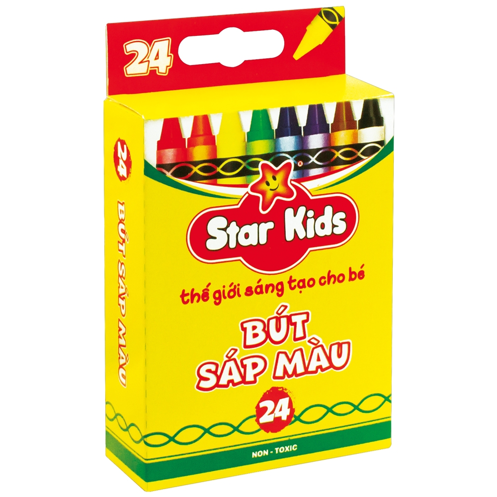 Bút Sáp 24 Màu Star Kids K-CR24