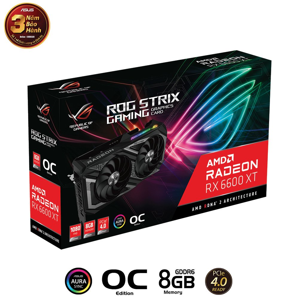 Card màn hình ASUS Rog Strix Radeon RX 6600 XT OC 8GB