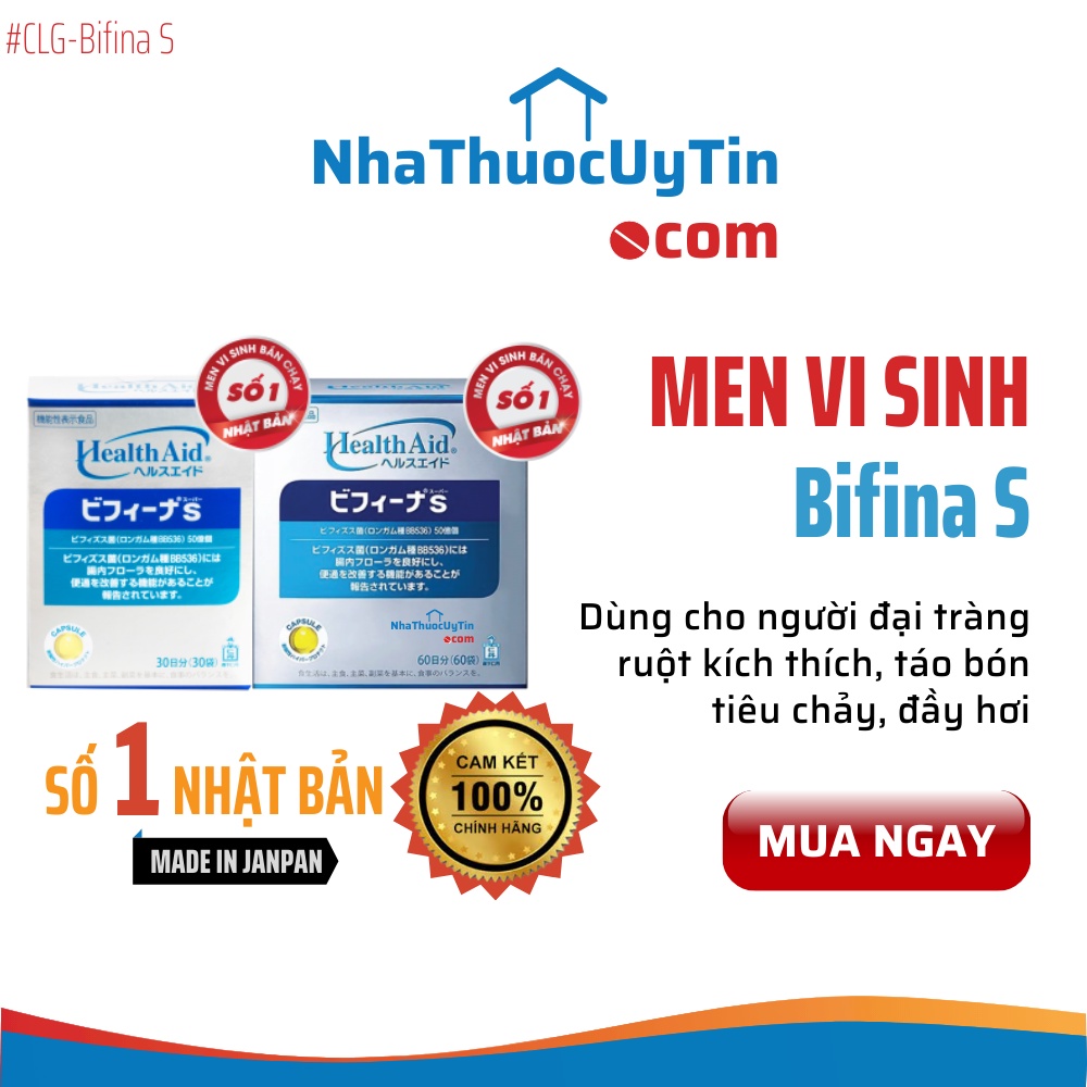 Men vi sinh sống BIFINA NHẬT BẢN chính hãng hỗ trợ tiêu hóa cho trẻ em, người lớn, bà bầu, táo bón, tiêu chảy