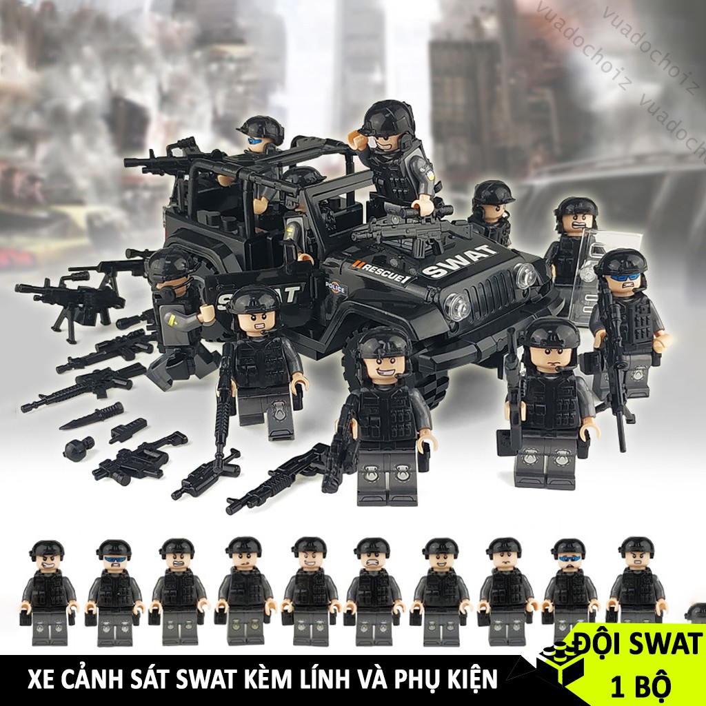 ❣️ FREESHIP ❣️ ĐỒ CHƠI LEGO XE CẢNH SÁT SWAT ARMY GỒM LÍNH SWAT VÀ PHỤ KIỆN