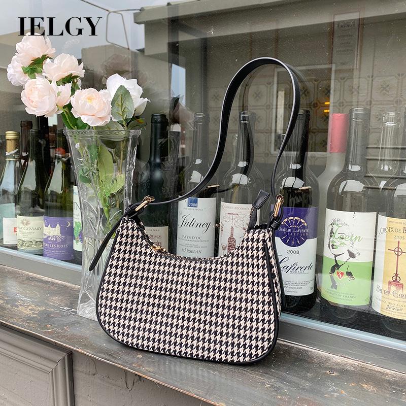 Túi xách đeo chéo họa tiết caro phong cách retro hợp thời trang cho nữ IELGY