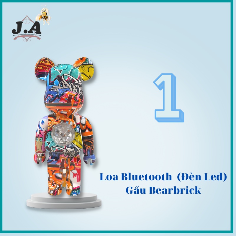 (MẪU MỚI) Loa Bluetooth Gấu Bearbrick Đèn Led, Âm Thanh To Rõ Nét, Decor Bàn Làm Việc, Bảo Hành 1 Đổi 1 (JA SHOP)