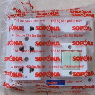Bảng điện Sopoka làm sẵn 3 ổ cắm 2 công tắc